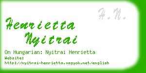 henrietta nyitrai business card